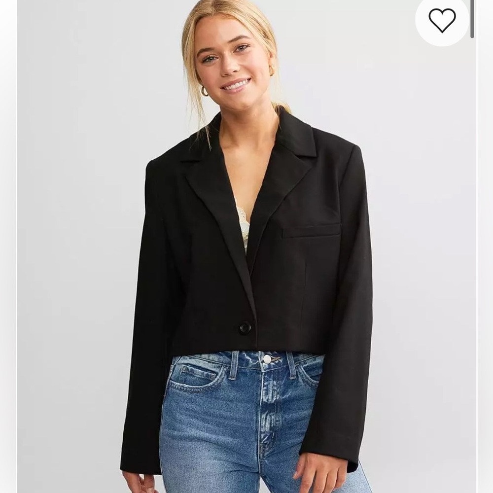 We The Free Block Party Cropped Black Blazer size Medium